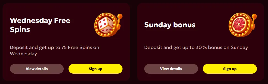 Regular Bonuses